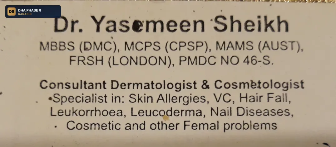 dr-yasmeen-sheikh-dermatologist-executive-clinics--dha-phase-8-karachi thumb 2
